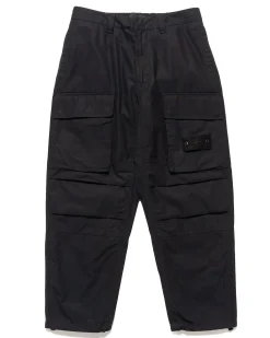 Weatherproof Cotton Canvas Ghost Piece Loose Fit Cargo Pants Black