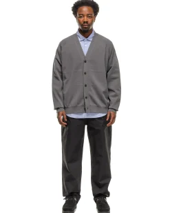 Wholegarment Wool Knit Cardigan Mix Charcoal