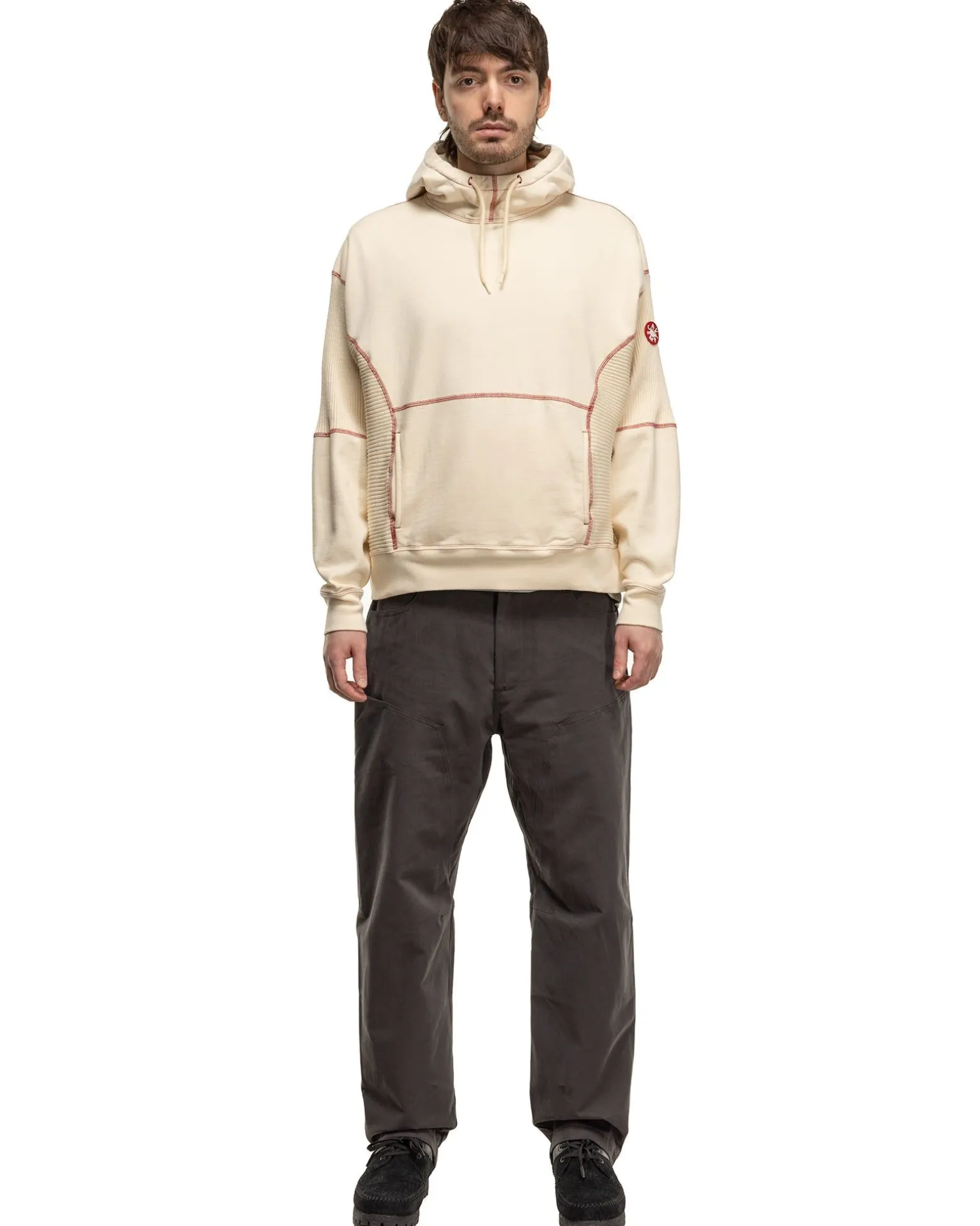 Wide Rib Cut Heavy Hoody Beige