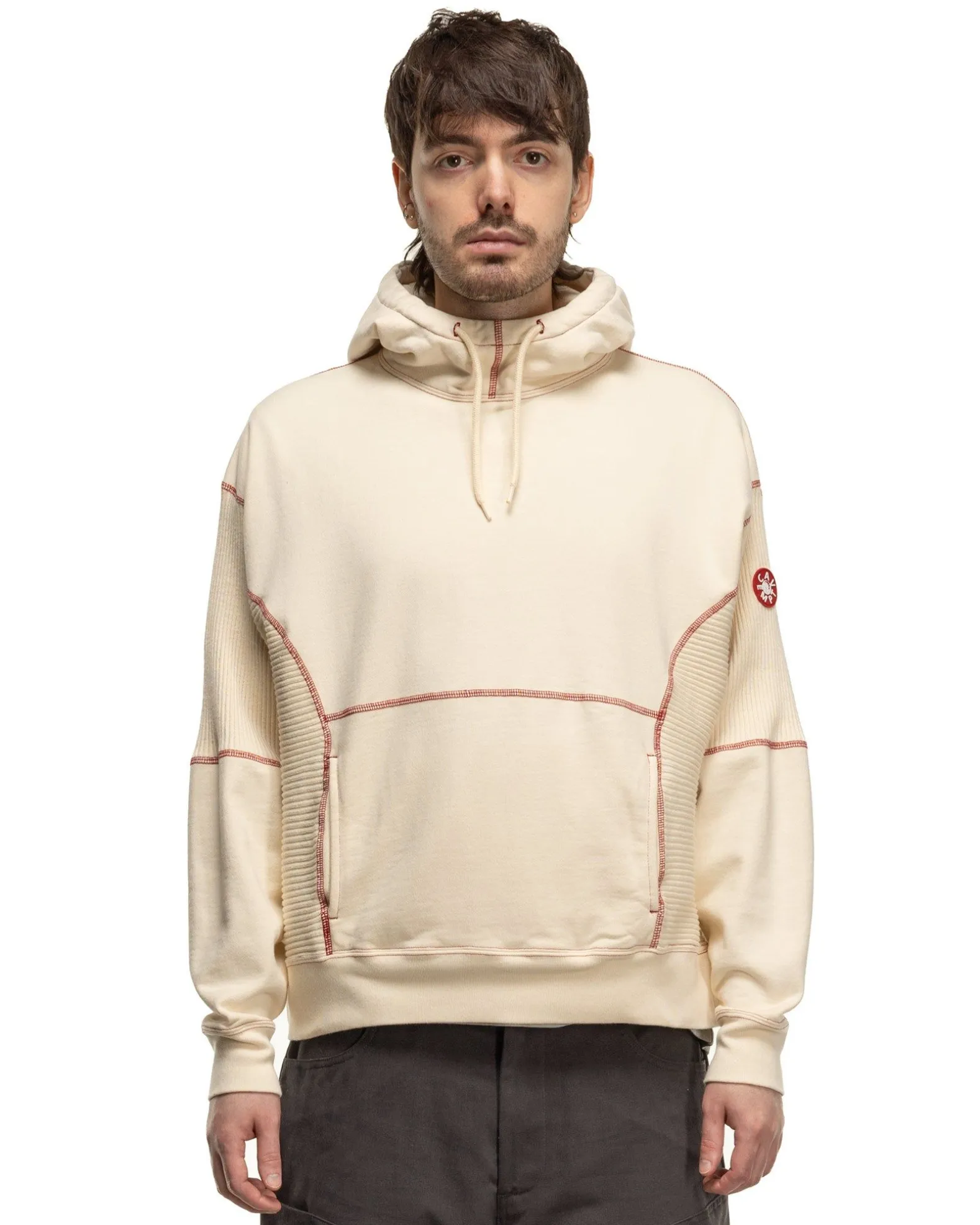 Wide Rib Cut Heavy Hoody Beige