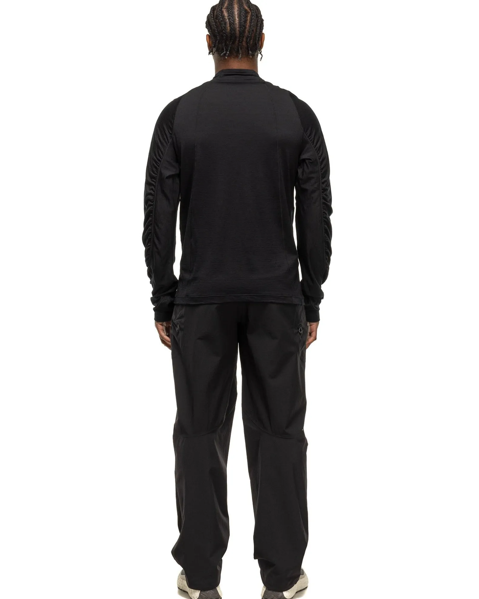 Wool Half Zip L/S T-Shirt Black