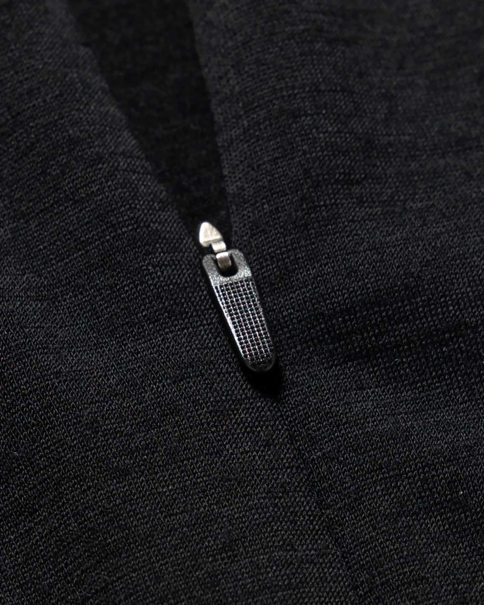 Wool Half Zip L/S T-Shirt Black