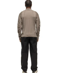 Wool Half Zip L/S T-Shirt Grey Beige