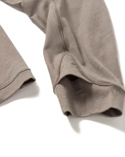 Wool Half Zip L/S T-Shirt Grey Beige