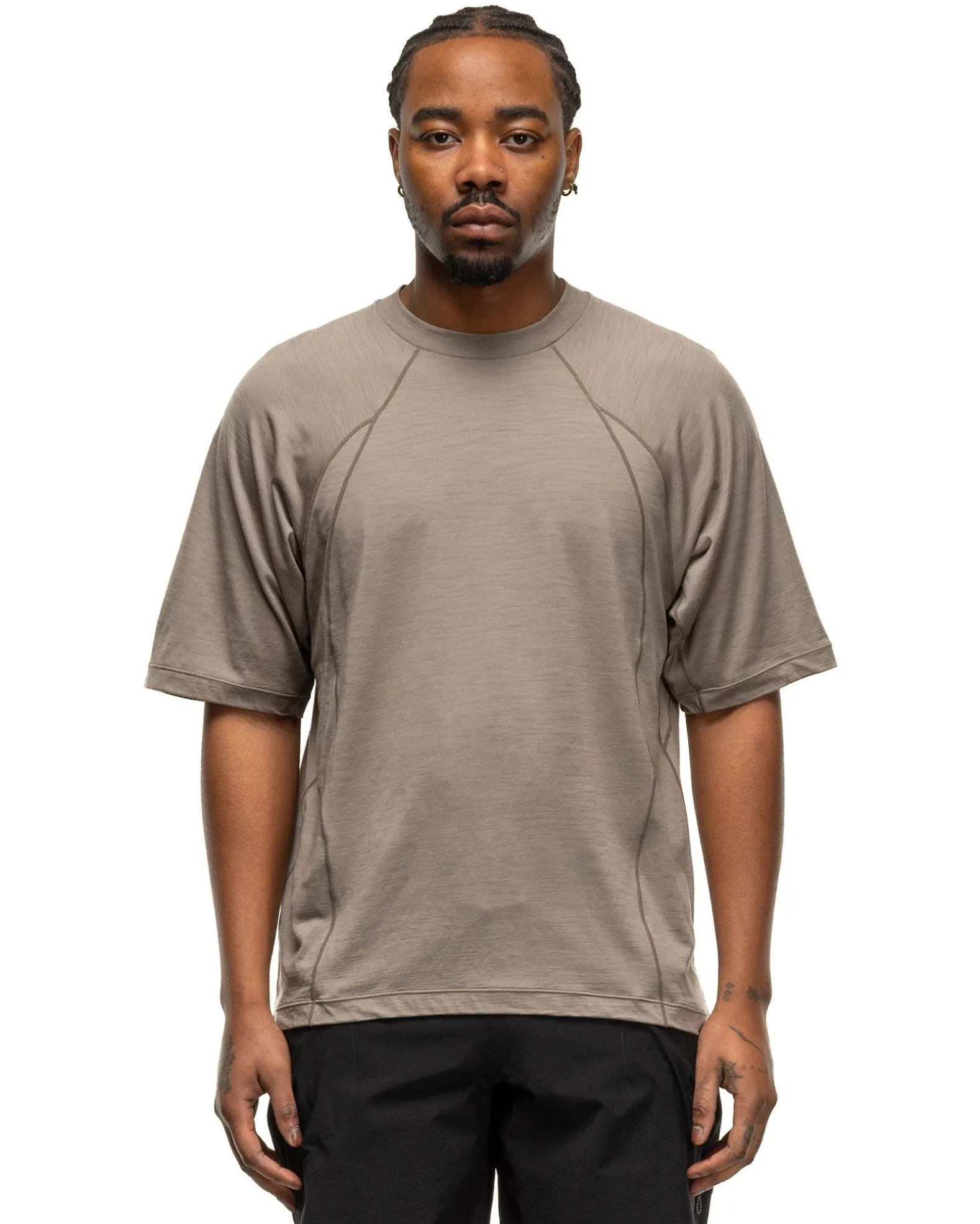 Wool T-Shirt Grey Beige
